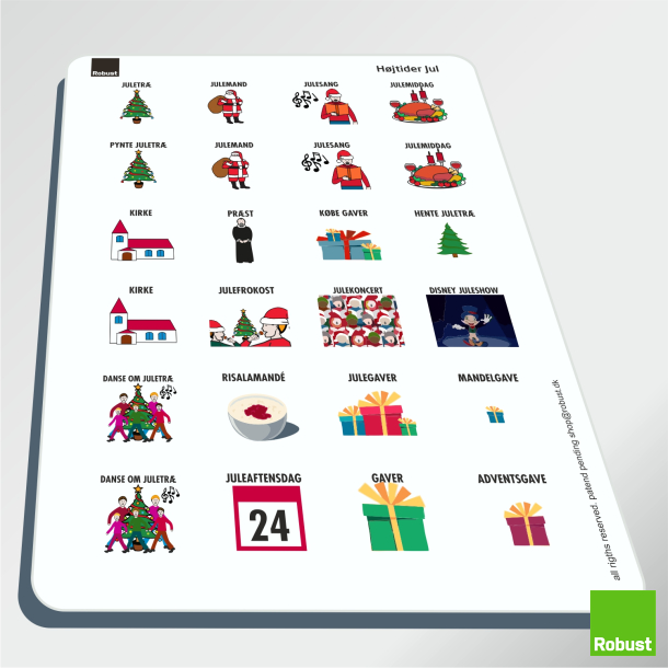 Hjtider jul - Piktogram ark
