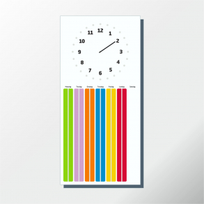 Robust ur med ugeplan - 37x78 cm.