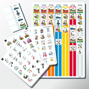 Ugeplan A3 + 3 piktogram ark (som du selv vlger) + gratis flip-flap + gratis forsendelse