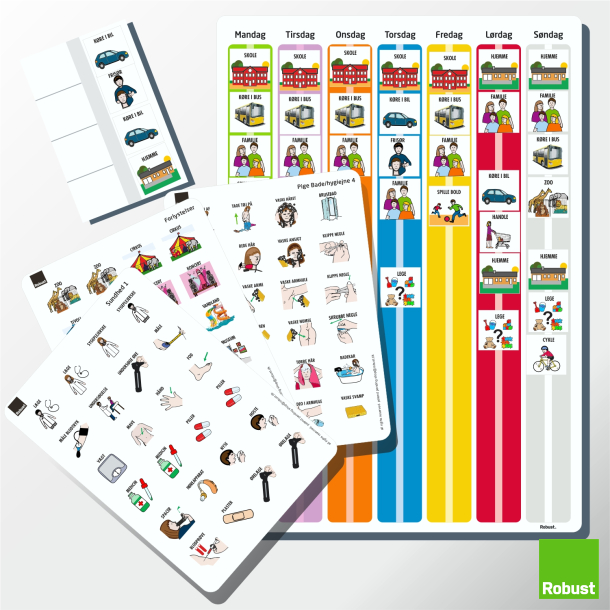 Ugeplan A3 + 3 piktogram ark (som du selv vlger) + gratis flip-flap + gratis forsendelse