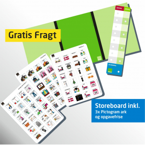 Storeboard + 3 piktogram ark (som du selv vlger) +Opgavefrise+ & gratis forsendelse