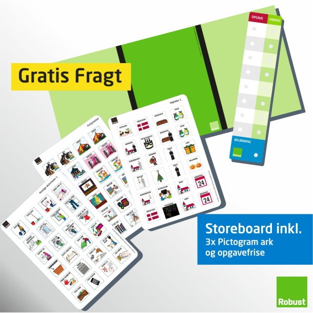 Storeboard + 3 piktogram ark (som du selv vlger) +Opgavefrise+ &amp; gratis forsendelse